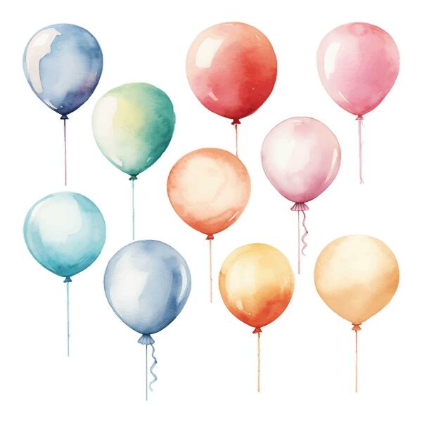 Wandsticker 60x70 Pastellfarbene Luftballons in farbenfroher Harmonie