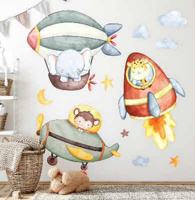 Wandsticker 60x90 Tierflüge im Aquarellstil