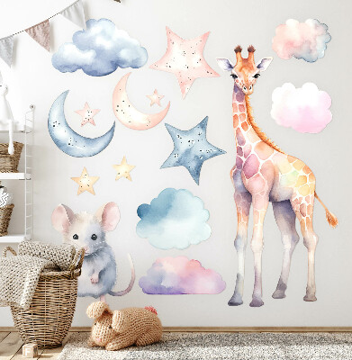 Wandsticker 60x57 Nachtwunder der Natur im Pastell-Aquarell-Stil