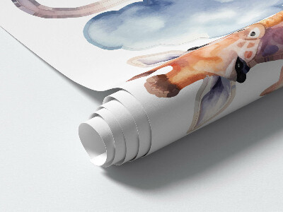 Wandsticker 60x57 Nachtwunder der Natur im Pastell-Aquarell-Stil
