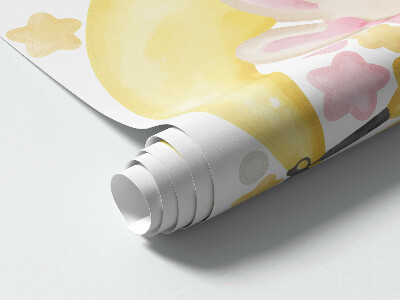 Wandsticker 60x88 Hasen im Nachthimmel-Aquarell-Pastell