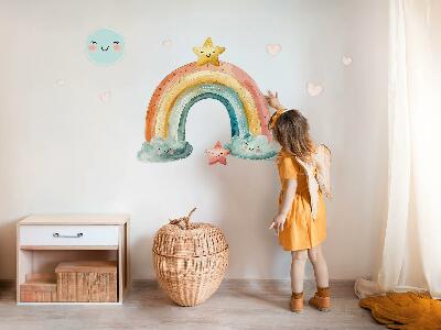Wandaufkleber 60x66 Pastellfarbener Regenbogen mit Sternen in der Natur