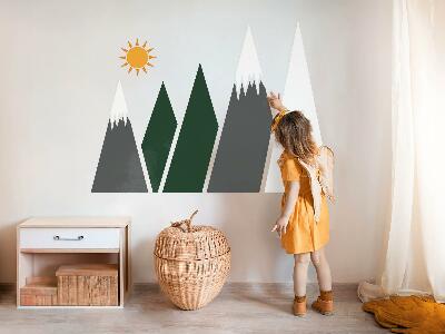 Wandaufkleber 60x96 Berggipfel mit Schnee bedeckt Illustration