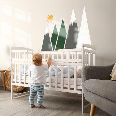 Wandaufkleber 60x96 Berggipfel mit Schnee bedeckt Illustration