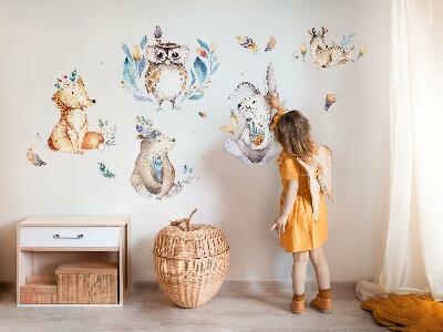 Wandaufkleber 60x72 Waldtiere in Pastelltönen im Boho-Stil