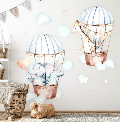 Wandaufkleber 60x88 Pastellballons mit Aquarellanhängern