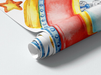 Wandaufkleber 60x105 Bunte Tiere im Aquarellraum