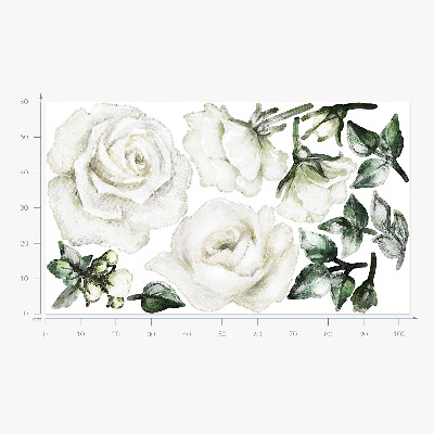 Wandaufkleber 60x103 Blumenmotive in Pastell-Aquarellen