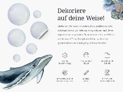 Wandtattoo 60x69 Ein Unterwassermärchen über einen Leuchtturm in Pastelltönen
