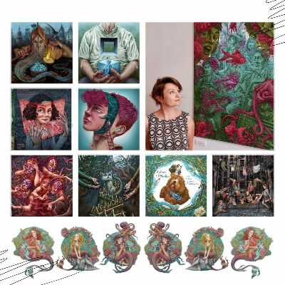 Wandtattoo 60x69 Ein Unterwassermärchen über einen Leuchtturm in Pastelltönen