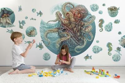 Wandtattoo 60x70 Eine märchenhafte Meereswelt aus Kraken und Schiffen