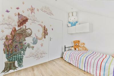 Wandtattoo 60x83 Ein magisches Land der Tiere in Pastellzeichnung