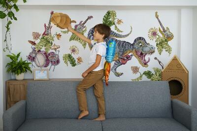 Wandtattoo 60x89 Musikalische Dinosaurier in Pastellfarben