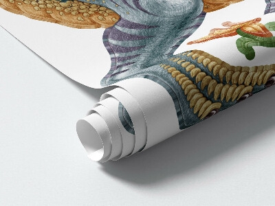 Wandtattoo 60x89 Musikalische Dinosaurier in Pastellfarben