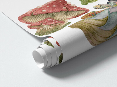 Wandtattoo 60x80 Waldtiere und pastellfarbene Baumhäuser