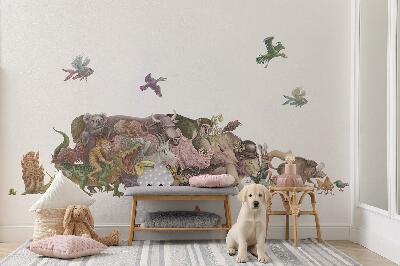 Wandtattoo 60x104 Zauberhafte Tiere in Pastellgrafiken