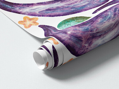 Wandtattoo 60x92 Weltraumabenteuer von Raketen und Planeten in Pastelltönen