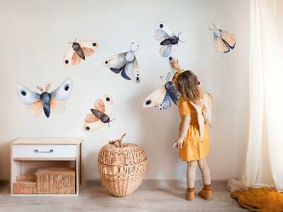 Wandsticker 80x103 Pastellmotten im Boho-Stil mit bunten Insekten