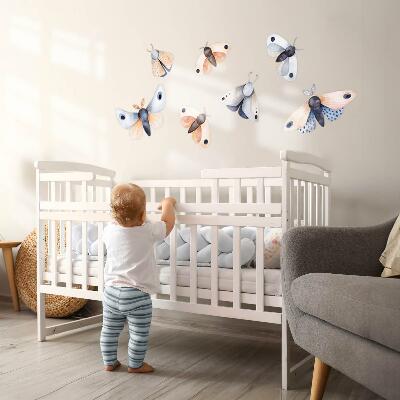 Wandsticker 80x103 Pastellmotten im Boho-Stil mit bunten Insekten