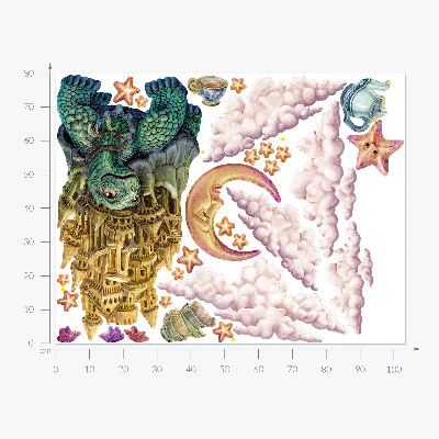 Wandtattoo 80x103 Tierfantasien in Cartoon-Form