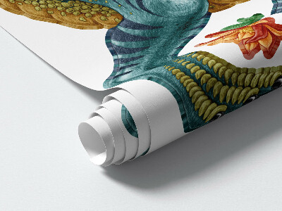 Wandtattoo 80x119 Musikalischer Cartoon-Dinosaurier mit Instrumenten