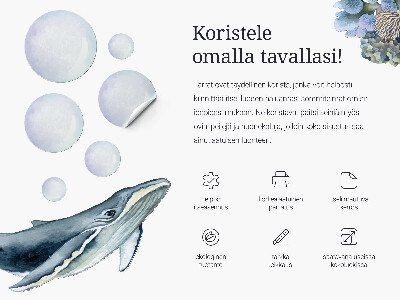 Wandtattoo 80x71 Meerjungfrau unter Muscheln Unterwassergeschichten