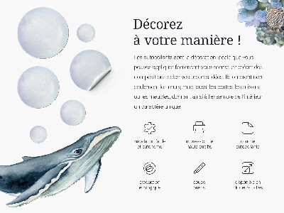 Wandtattoo 80x71 Meerjungfrau unter Muscheln Unterwassergeschichten