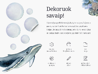 Wandtattoo 80x71 Meerjungfrau unter Muscheln Unterwassergeschichten