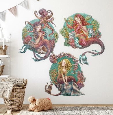 Wandtattoo 80x106 Das Unterwasserreich der kleinen Meerjungfrauen