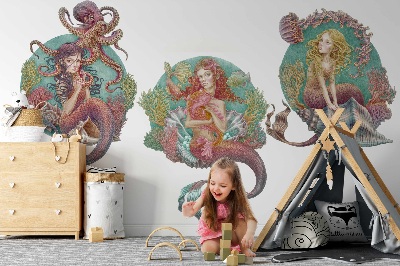 Wandtattoo 80x106 Das Unterwasserreich der kleinen Meerjungfrauen