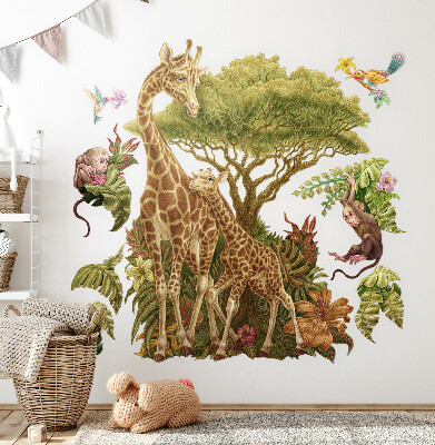 Wandtattoo 80x120 Safari in einer Pastellversion der wilden Natur