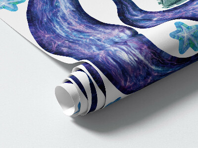 Wandtattoo 80x120 Astronauten-Weltraumraketen im Cartoon-Stil