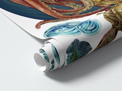 Wandtattoo 80x81 Magisches Land der Unterwasserlebewesen in Zeichnung
