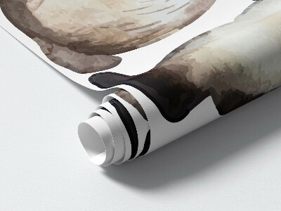 Wandtattoo 80x145 Pastellhasen in Aquarelltechnik