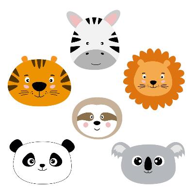 Wandtattoo 80x121 Eine bezaubernde Safari mit wilden Tieren