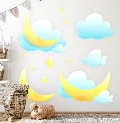 Wandtattoo 80x128 Nachthimmel mit dezentem Mond und Sternen