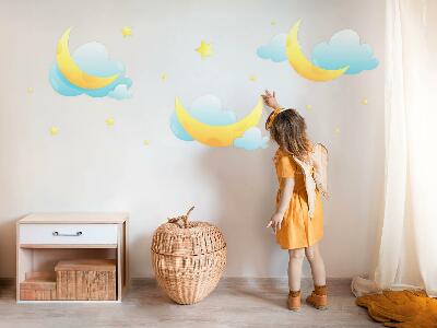 Wandtattoo 80x128 Nachthimmel mit dezentem Mond und Sternen