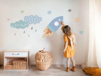 Wandtattoo 80x134 Weltraumpastellträume mit Sternen und Wolken