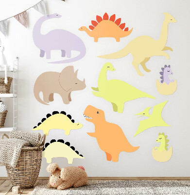Wandsticker 80x113 Entzückende Pastell-Dinosaurier