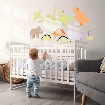 Wandsticker 80x113 Entzückende Pastell-Dinosaurier