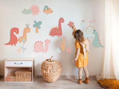 Wandsticker 80x122 Pastellwelt der Dinosaurier im Boho-Stil