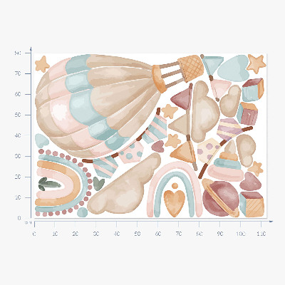 Wandsticker 80x113 Boho-Aquarell-Pastellmuster