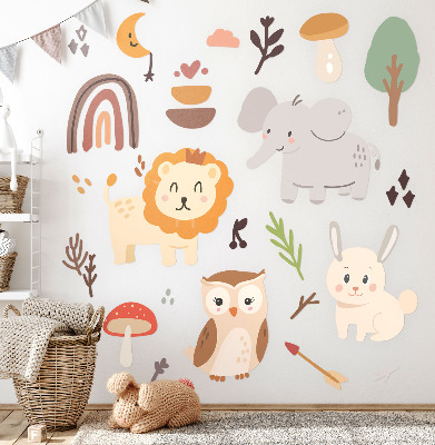Wandsticker 80x146 Bezauberndes Tiermuster im Boho-Stil