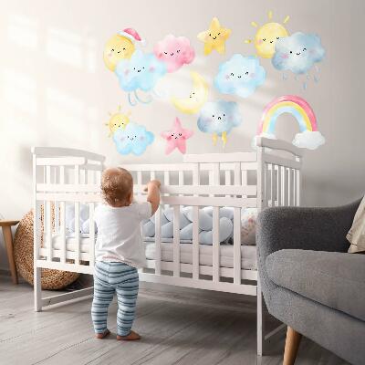 Wandsticker 80x119 Naturpastellhimmelmotive im Aquarellstil