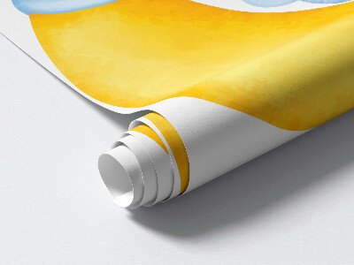 Wandsticker 80x109 Elefanten und Wolken in einem Pastellparadies