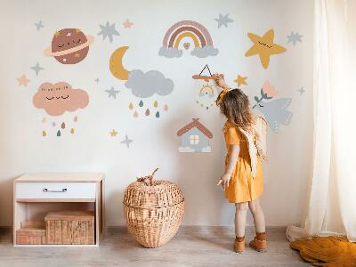 Wandsticker 80x132 Boho in Pastelltönen von Himmel und Raum
