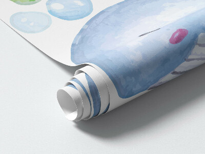 Wandsticker 80x113 Pastellfarbene Unterwasserwelt aus Aquarellkreaturen