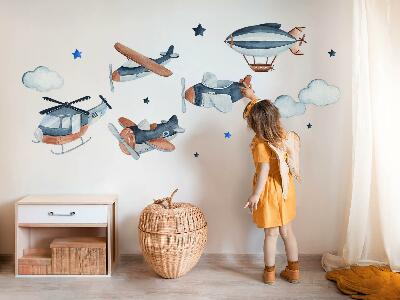 Wandsticker 80x114 Pastell-Luft-Transportmittel-Aquarell