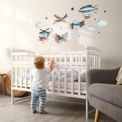 Wandsticker 80x114 Pastell-Luft-Transportmittel-Aquarell