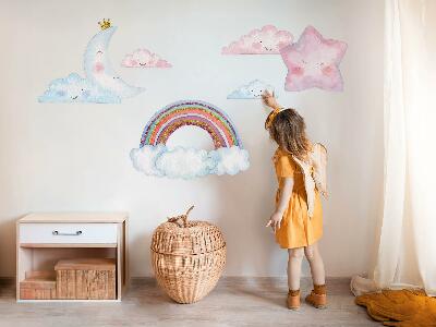 Wandsticker 80x110 Pastellfarbener magischer Himmel im Aquarellstil